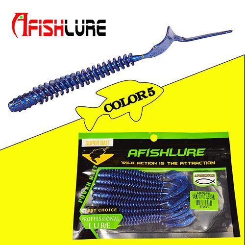 8Pcs/Lot Long Tail Grubs 3.2G 105Mm Curly Tail Soft Lure Long Curly Tail Fishing-A Fish Lure Wholesaler-Color5-Bargain Bait Box