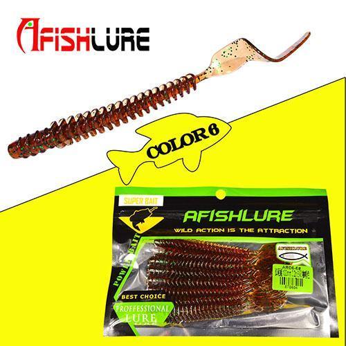 8Pcs/Lot Long Tail Grubs 3.2G 105Mm Curly Tail Soft Lure Long Curly Tail Fishing-A Fish Lure Wholesaler-Color6-Bargain Bait Box