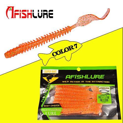 8Pcs/Lot Long Tail Grubs 3.2G 105Mm Curly Tail Soft Lure Long Curly Tail Fishing-A Fish Lure Wholesaler-Color7-Bargain Bait Box