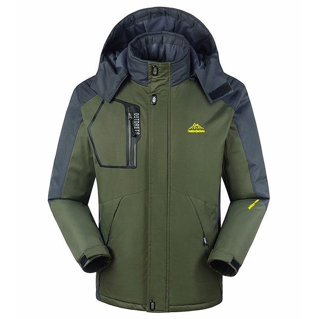 8Xl Men&#39;S Winter Fleece Jackets Outdoor Sport Thermal Waterproof Coats Hiking-HO Outdoor Store-Army Green-Asian Size L-Bargain Bait Box
