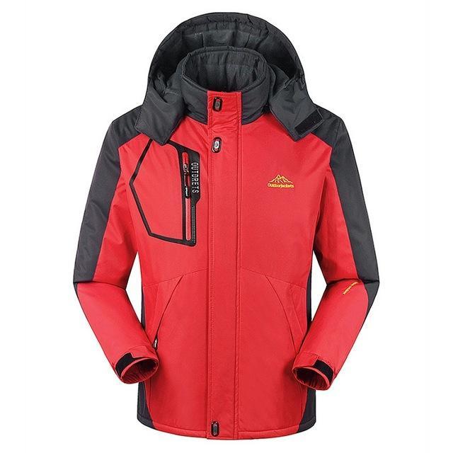 8Xl Men&#39;S Winter Fleece Jackets Outdoor Sport Thermal Waterproof Coats Hiking-HO Outdoor Store-Red-Asian Size L-Bargain Bait Box