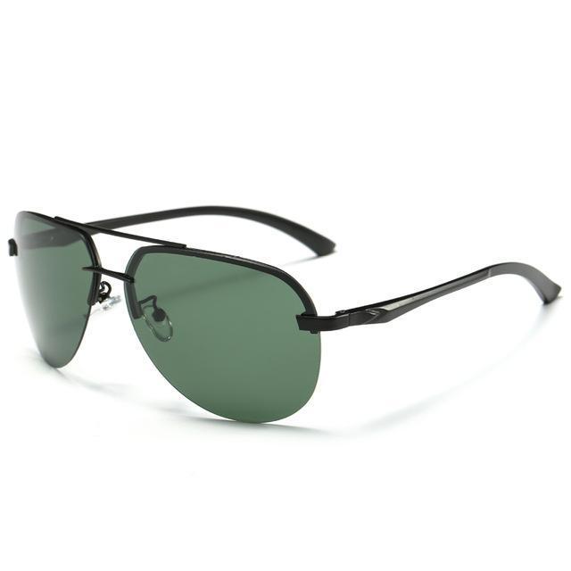 9-Colors Men'S Polarized Sunglasses Metal Alloy Driving Glasses 100% Uv400-Polarized Sunglasses-Bargain Bait Box-Black Green-Bargain Bait Box