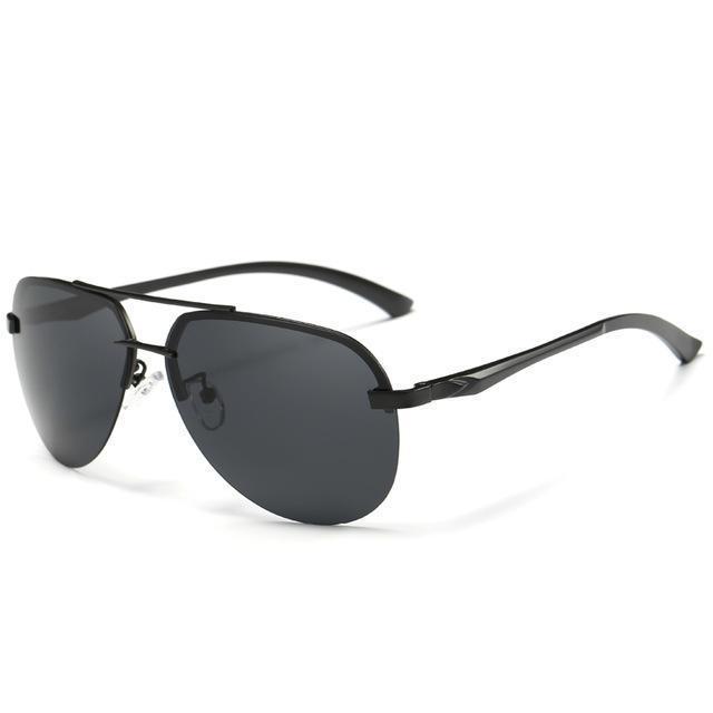 9-Colors Men'S Polarized Sunglasses Metal Alloy Driving Glasses 100% Uv400-Polarized Sunglasses-Bargain Bait Box-Black Grey-Bargain Bait Box