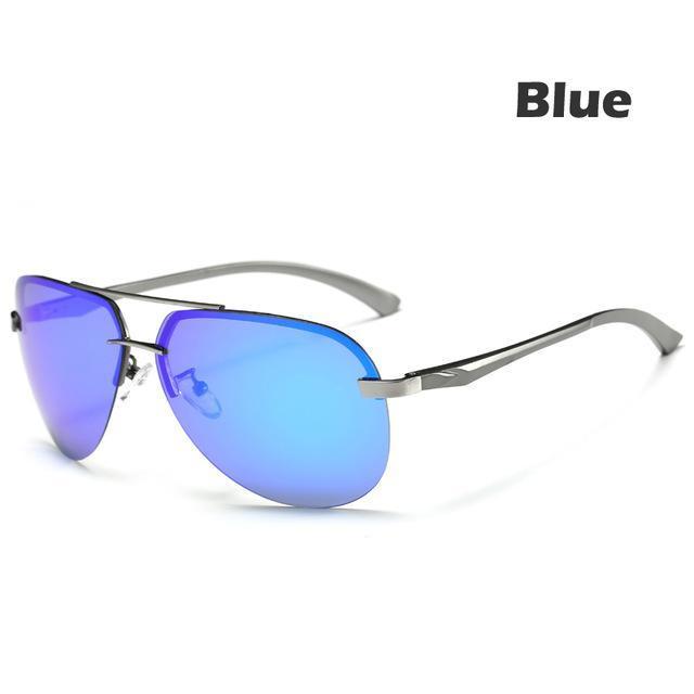 9-Colors Men'S Polarized Sunglasses Metal Alloy Driving Glasses 100% Uv400-Polarized Sunglasses-Bargain Bait Box-Blue-Bargain Bait Box