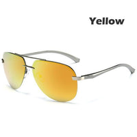 9-Colors Men'S Polarized Sunglasses Metal Alloy Driving Glasses 100% Uv400-Polarized Sunglasses-Bargain Bait Box-Yellow-Bargain Bait Box