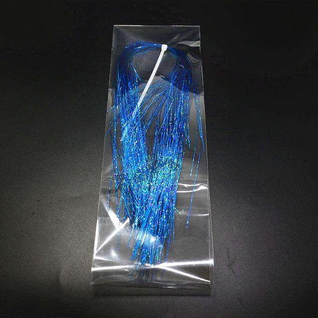9 Colors Flashabou Tinsel Colorful Flat Glittering Crystal Flash Tinsel Hair-Royal Sissi Franchised Store-3pcs laser aqua blue-Bargain Bait Box