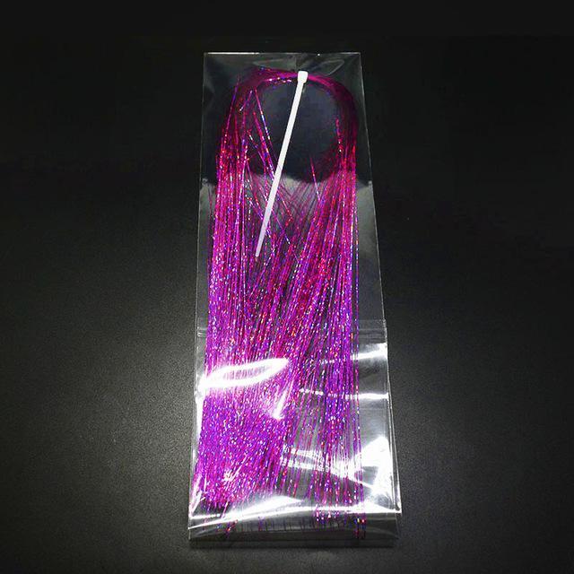 9 Colors Flashabou Tinsel Colorful Flat Glittering Crystal Flash Tinsel Hair-Royal Sissi Franchised Store-3pcs laser rose-Bargain Bait Box