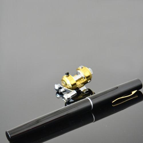 97Cm Portable Aluminum Alloy Pen Fishing Rod With Soild Brass Round Coil Reel-Portable Fishing-Bargain Bait Box-Black-<1.8 m-Bargain Bait Box