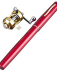 97Cm Portable Aluminum Alloy Pen Fishing Rod With Soild Brass Round Coil Reel-Portable Fishing-Bargain Bait Box-Red-<1.8 m-Bargain Bait Box