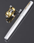 97Cm Portable Aluminum Alloy Pen Fishing Rod With Soild Brass Round Coil Reel-Portable Fishing-Bargain Bait Box-White-<1.8 m-Bargain Bait Box