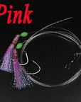 9Bags Flash Fish Skin Bait Sabiki Rigs With Hooks Sea Fishing Pink Green Red-Sabiki Rigs-Bargain Bait Box-9 bags Pink-Bargain Bait Box