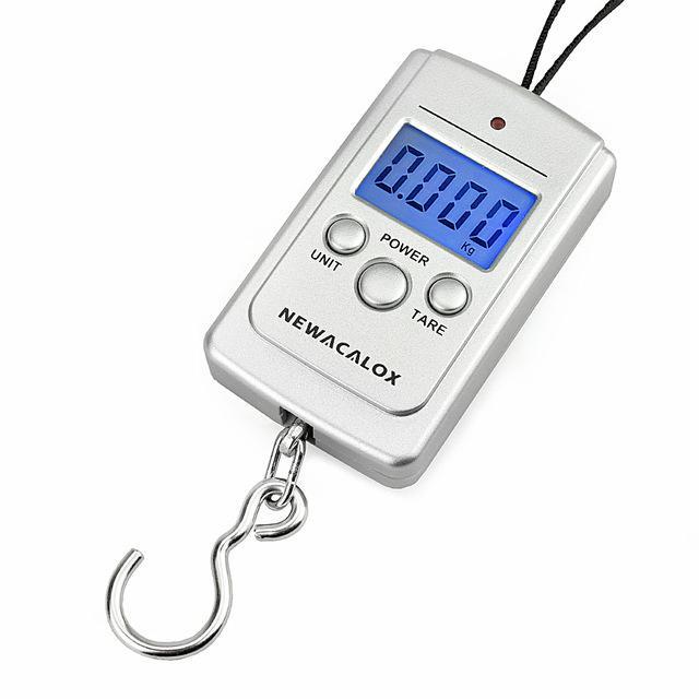 Acalox 40Kg/88Lb Mini Portable Digital Fishing Scale Lcd Display Weighting-Fishing Scales & Measurement-Bargain Bait Box-silver-Bargain Bait Box