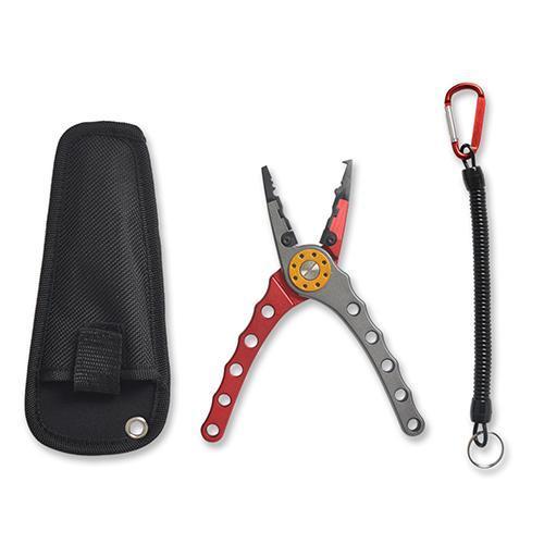 Aluminium Alloy Corrosion Resistant Multifuctional Fishing Pliers Three Colors-Fishing Pliers-Bargain Bait Box-Red and gray-Bargain Bait Box