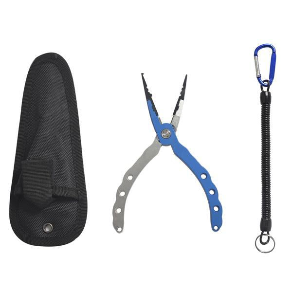 Aluminum Alloy Fishing Pliers Split Ring Cutters Fishing Holder Tackle With-Fishing Pliers-Bargain Bait Box-Blue-Bargain Bait Box