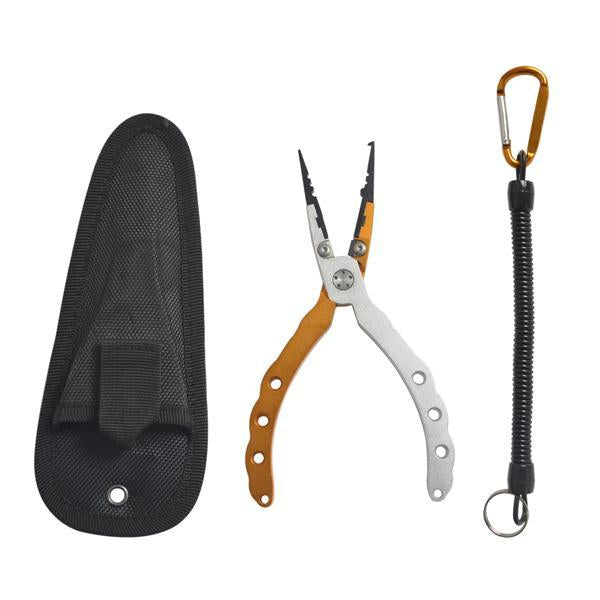 Aluminum Alloy Fishing Pliers Split Ring Cutters Fishing Holder Tackle With-Fishing Pliers-Bargain Bait Box-Golden-Bargain Bait Box