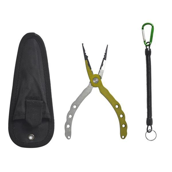 Aluminum Alloy Fishing Pliers Split Ring Cutters Fishing Holder Tackle With-Fishing Pliers-Bargain Bait Box-Green-Bargain Bait Box