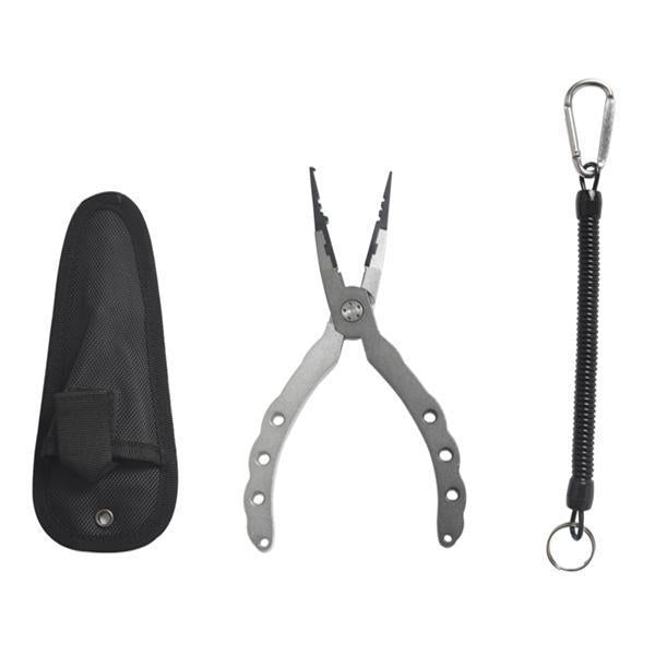 Aluminum Alloy Fishing Pliers Split Ring Cutters Fishing Holder Tackle With-Fishing Pliers-Bargain Bait Box-gray-Bargain Bait Box