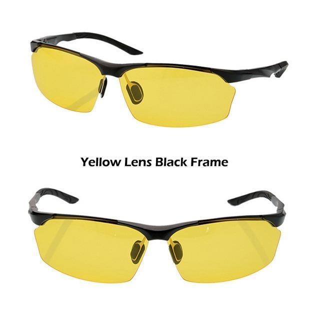 Aluminum Magnesium Alloy Men&#39;S Polarized Sunglasses Driving Mirror Glasses-Polarized Sunglasses-Bargain Bait Box-Black Yellow-Bargain Bait Box