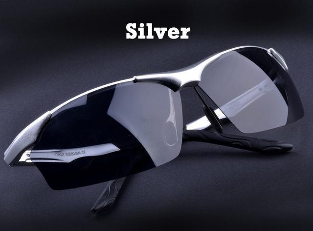 Aluminum Magnesium Alloy Men&#39;S Polarized Sunglasses Driving Mirror Glasses-Polarized Sunglasses-Bargain Bait Box-Silver-Bargain Bait Box