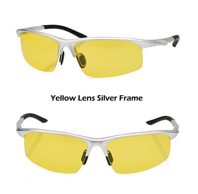 Aluminum Magnesium Alloy Men&#39;S Polarized Sunglasses Driving Mirror Glasses-Polarized Sunglasses-Bargain Bait Box-Silver Yellow-Bargain Bait Box