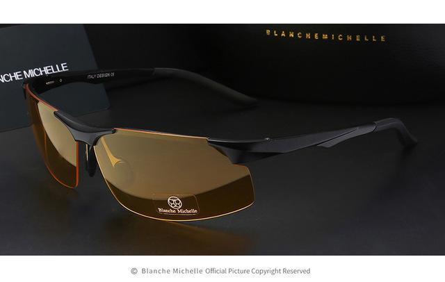 Aluminum Magnesium Men Sunglasses Polarized Sports Driving Night Vision-Polarized Sunglasses-Bargain Bait Box-black yellow-Bargain Bait Box
