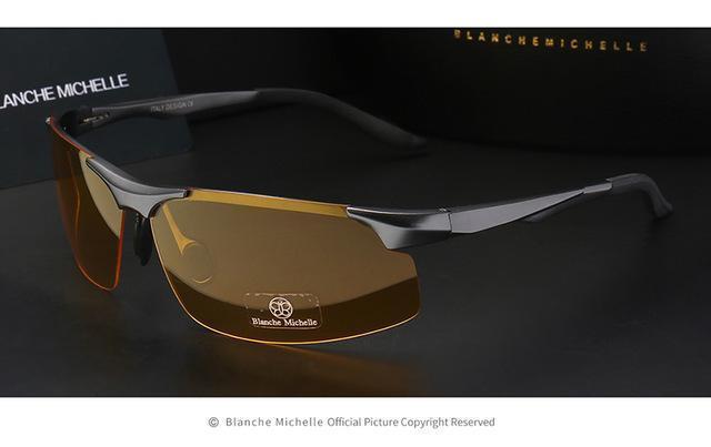 Aluminum Magnesium Men Sunglasses Polarized Sports Driving Night Vision-Polarized Sunglasses-Bargain Bait Box-gray yellow-Bargain Bait Box