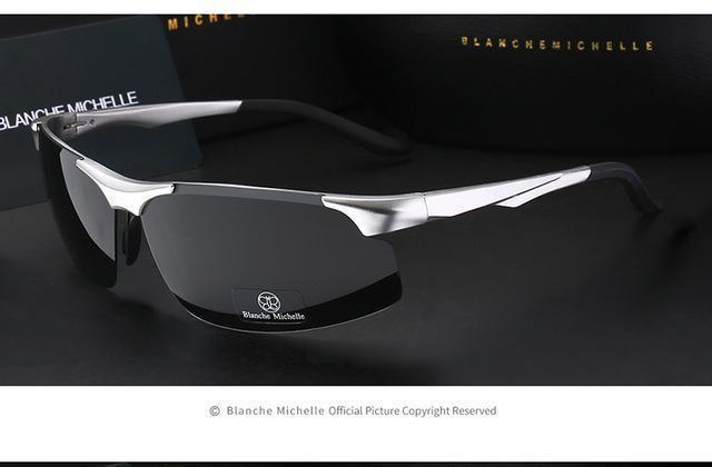 Aluminum Magnesium Men Sunglasses Polarized Sports Driving Night Vision-Polarized Sunglasses-Bargain Bait Box-silver black-Bargain Bait Box