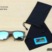 Berwer Bamboo Sunglasses Polarized Sunglasses Popular Design Wooden Sunglasses-Polarized Sunglasses-Bargain Bait Box-blue lens-Bargain Bait Box