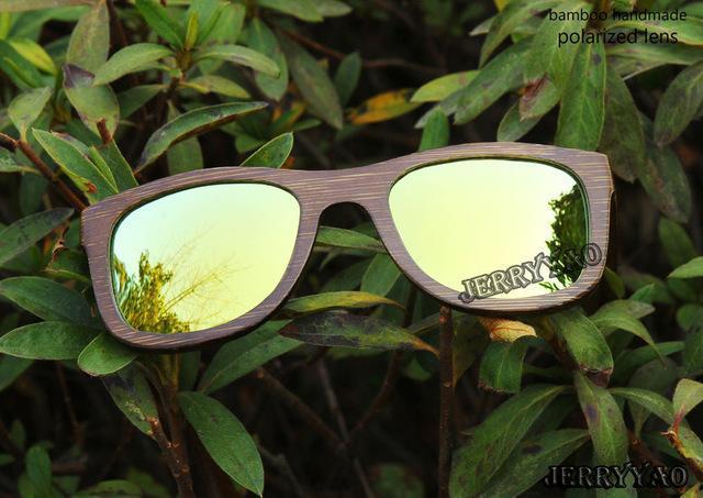 Berwer Bamboo Sunglasses Polarized Sunglasses Popular Design Wooden Sunglasses-Polarized Sunglasses-Bargain Bait Box-gold lens-Bargain Bait Box