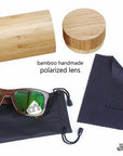 Berwer Bamboo Sunglasses Polarized Sunglasses Popular Design Wooden Sunglasses-Polarized Sunglasses-Bargain Bait Box-green lens with case-Bargain Bait Box