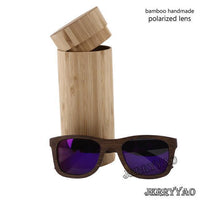 Berwer Bamboo Sunglasses Polarized Sunglasses Popular Design Wooden Sunglasses-Polarized Sunglasses-Bargain Bait Box-purple lens withcase-Bargain Bait Box