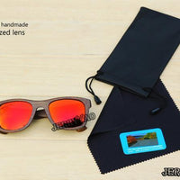Berwer Bamboo Sunglasses Polarized Sunglasses Popular Design Wooden Sunglasses-Polarized Sunglasses-Bargain Bait Box-red lens-Bargain Bait Box