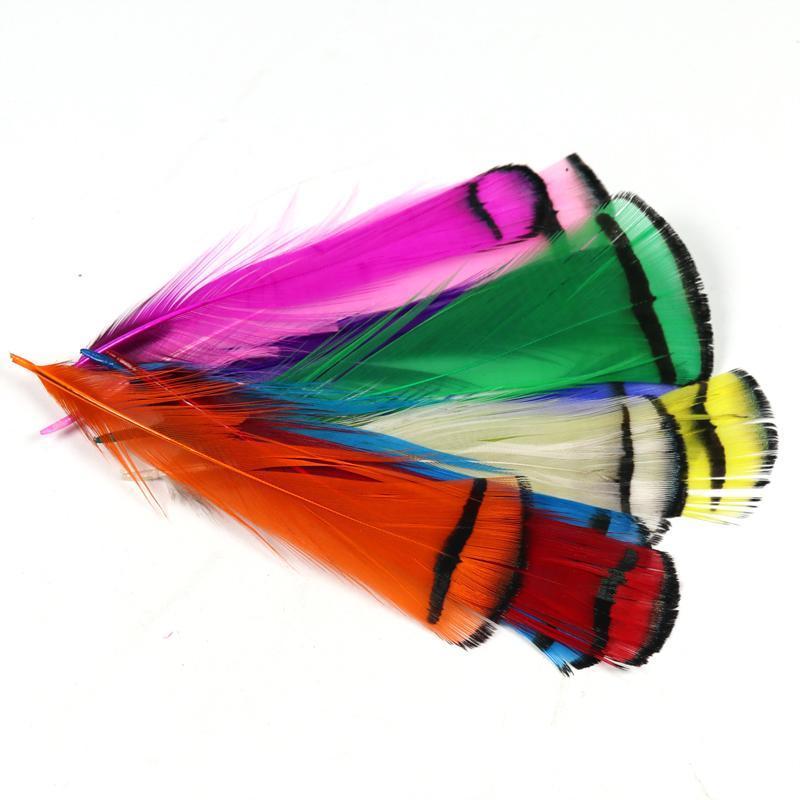 Bimoo 10Pcs Lady Amherst Feather Tippet Nymph Wet Streamer Wing Tag Tail Fly-Flies-Bargain Bait Box-10pcs red-Bargain Bait Box
