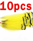 Bimoo 10Pcs Lady Amherst Feather Tippet Nymph Wet Streamer Wing Tag Tail Fly-Flies-Bargain Bait Box-10pcs yellow-Bargain Bait Box