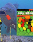 Bimoo 15Pcs/Pack Cylinder Fishing Bait Foam Boilie Pop Ups Hook Fish Baits-Bait Rig Tools-Bargain Bait Box-15pcs mix n needles-Bargain Bait Box