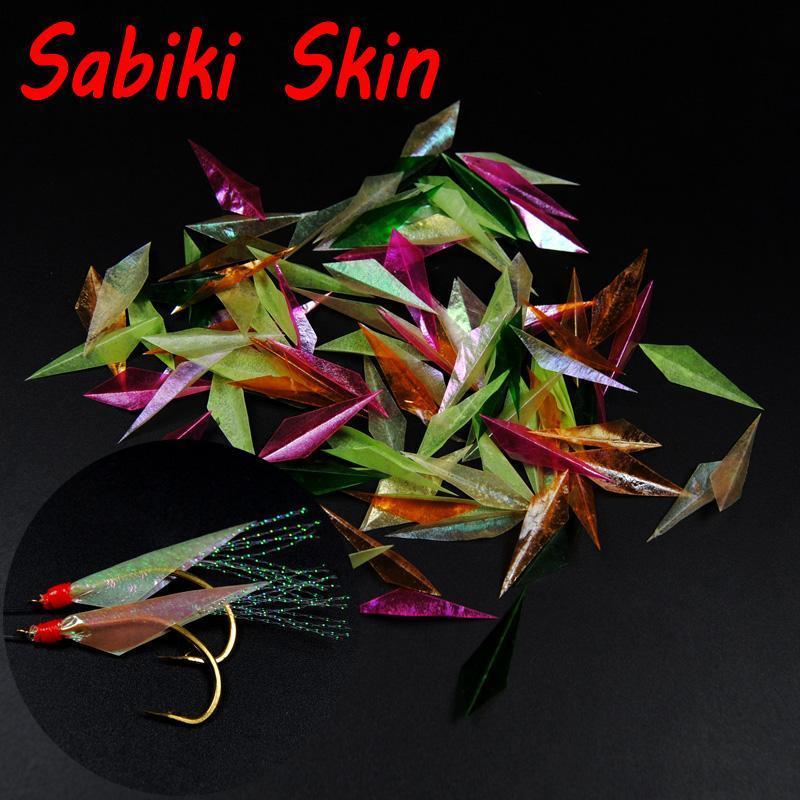 Bimoo 280Pcs/Bag Pre Cut Flash Sabiki Fish Skin Plastic Sabiki Wings Shinning-Sabiki Rigs-Bargain Bait Box-plastic skin size 1-Bargain Bait Box