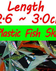 Bimoo 280Pcs/Bag Pre Cut Flash Sabiki Fish Skin Plastic Sabiki Wings Shinning-Sabiki Rigs-Bargain Bait Box-plastic skin size 3-Bargain Bait Box