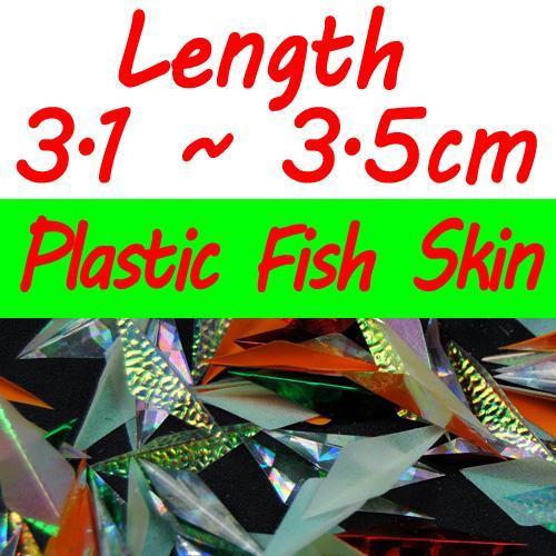 Bimoo 280Pcs/Bag Pre Cut Flash Sabiki Fish Skin Plastic Sabiki Wings Shinning-Sabiki Rigs-Bargain Bait Box-plastic skin size 4-Bargain Bait Box