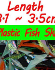 Bimoo 280Pcs/Bag Pre Cut Flash Sabiki Fish Skin Plastic Sabiki Wings Shinning-Sabiki Rigs-Bargain Bait Box-plastic skin size 4-Bargain Bait Box