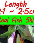 Bimoo 280Pcs/Bag Pre Cut Flash Sabiki Fish Skin Plastic Sabiki Wings Shinning-Sabiki Rigs-Bargain Bait Box-real skin size 2-Bargain Bait Box