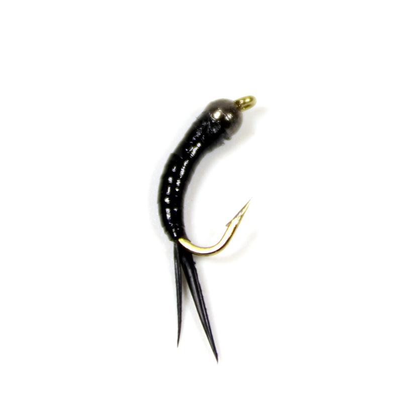 Bimoo 6Pcs #16 Tungsten Bead Head Black Nymph Larva Fly Trout Fly Fishing Fly-Flies-Bargain Bait Box-6pcs-Bargain Bait Box