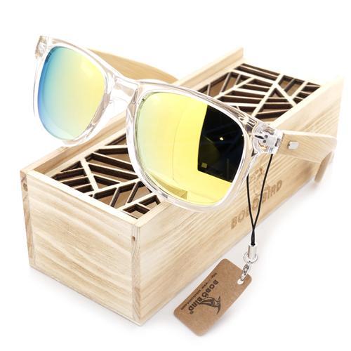 Bobo Bird Clear Color Wood Bamboo Sunglasses Women'S Bamboo Polarized Sunglasses-Polarized Sunglasses-Bargain Bait Box-Yellow Lens-Bargain Bait Box