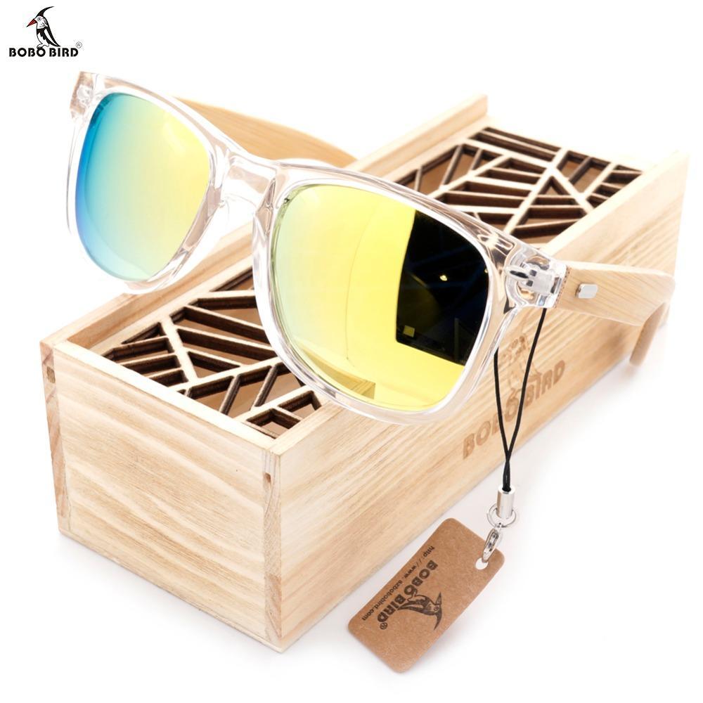 Bobo Bird Clear Color Wood Bamboo Sunglasses Women&#39;S Bamboo Polarized Sunglasses-Polarized Sunglasses-Bargain Bait Box-Yellow Lens-Bargain Bait Box