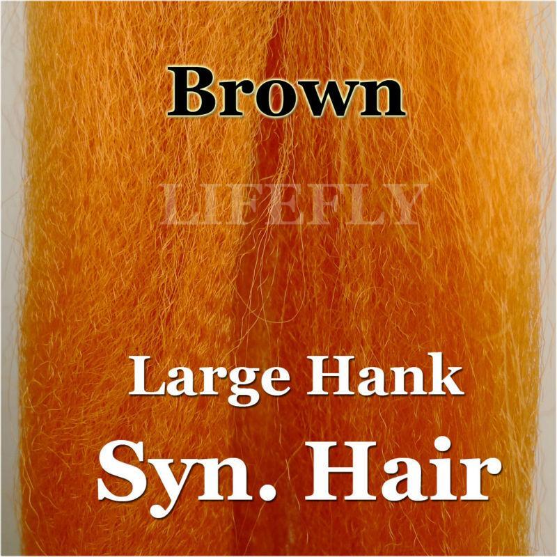 Brown Color / Large Hank Of Synthetic Hair, Hair, Fly Tying, Jig, Lure Making-Fly Tying Materials-Bargain Bait Box-Bargain Bait Box