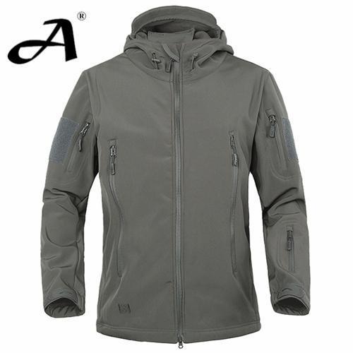 Camo Coat Military Jacket Waterproof Windbreaker Raincoat Clothes Jacket Men-Jackets-Bargain Bait Box-GRAY-XS-Bargain Bait Box