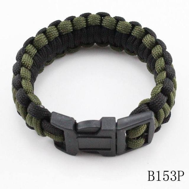 Cheap Camping Parachute Cord Emergency Paracord Bracelet Survival Jewelry For-Survival Gear-Bargain Bait Box-Black Green-Bargain Bait Box