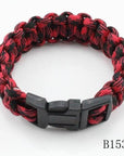 Cheap Camping Parachute Cord Emergency Paracord Bracelet Survival Jewelry For-Survival Gear-Bargain Bait Box-Black Red-Bargain Bait Box