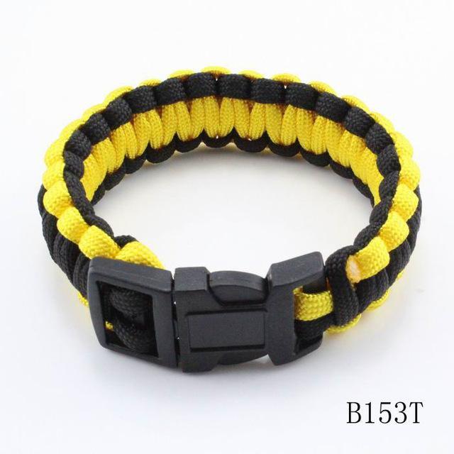 Cheap Camping Parachute Cord Emergency Paracord Bracelet Survival Jewelry For-Survival Gear-Bargain Bait Box-Black Yellow-Bargain Bait Box