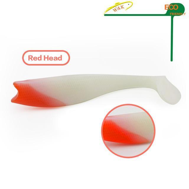Cod And Zander Fishing -14 Cm 3 Pcs/ Bags Big Paddle Tail Soft At 13-Unrigged Plastic Swimbaits-Bargain Bait Box-Red Head-Bargain Bait Box