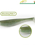 Cod And Zander Fishing -14 Cm 3 Pcs/ Bags Big Paddle Tail Soft At 13-Unrigged Plastic Swimbaits-Bargain Bait Box-Silvery Green-Bargain Bait Box